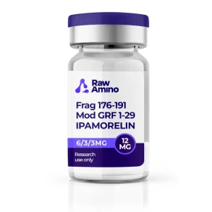 Fragment 176-191 Mod GRF 1-29 Ipamorelin Blend 12mg research peptide vial by Raw Amino