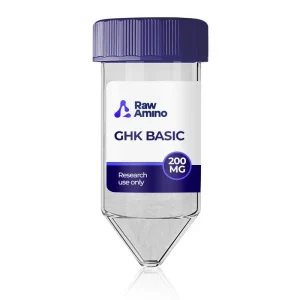 GHK Basic (Tripeptide-1) 200mg research peptide vial by Raw Amino