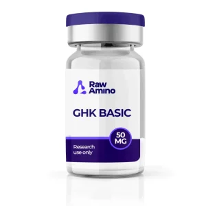 GHK Basic 50mg research peptide vial by Raw Amino