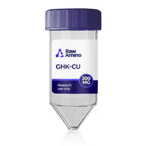 GHK-Cu 200mg research peptide vial by Raw Amino