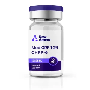 Mod GRF 1-29 GHRP-6 Blend 10mg research peptide vial by Raw Amino