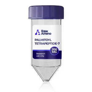 Palmitoyl Tetrapeptide-7 200mg research peptide vial by Raw Amino