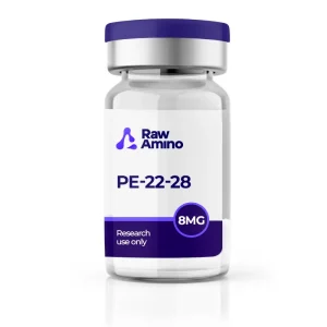 PE-22-28 8mg research peptide vial by Raw Amino