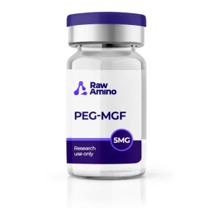 PEG-MGF 5mg research peptide vial by Raw Amino